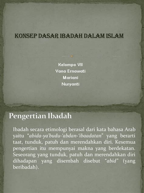 Konsep Dasar Ibadah Dalam Islam Pdf