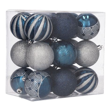 Esferas Christmas Accents 6 Cm Azul Y Plata 18 Piezas DelSol