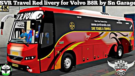 🔵 Download Svr Travel Red Livery For Volvo B8r For Bussid Game By Sn