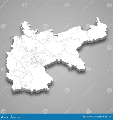 3d Isometric Map Of German Empire Isolated With Shadow Stock Vector