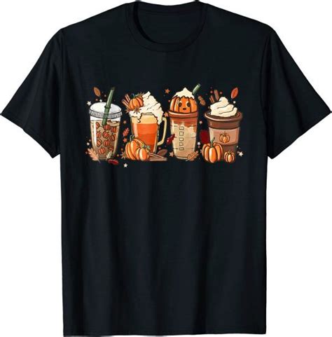 Pumpkin Spice Coffee Latte Fall Autumn Season Hello Fall Shirt Spiced