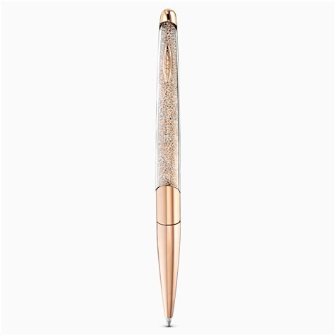 Stylo à bille Crystalline Nova ton doré métal doré rose Swarovski