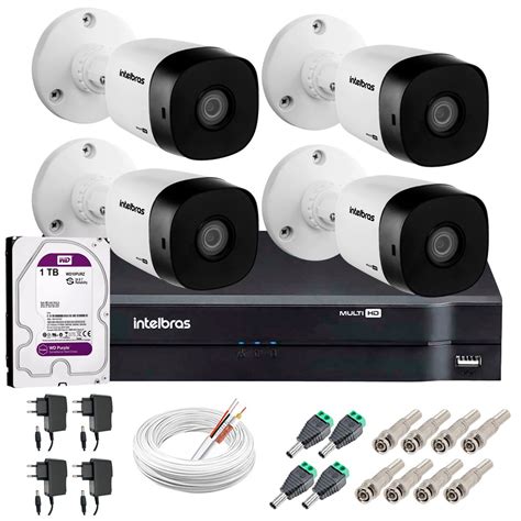 Kit C Meras Vhd B G Dvr Intelbras Hd Tb Para Armazenamento