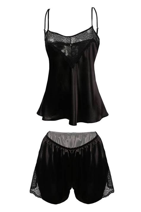 Set Lenjerie Sexy Dama Dkaren Satin Negru Xs Emag Ro