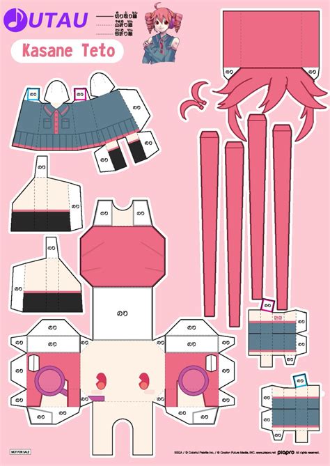 Kasane Teto Utau Project Sekai Style Papercraft Template Artofit