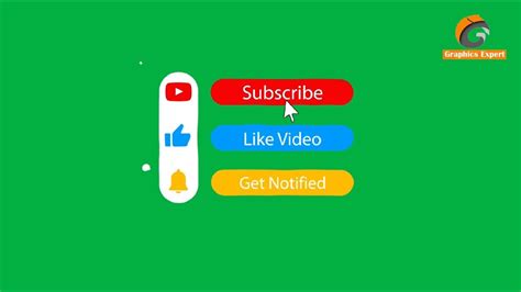 Youtube Like Subscribe Bell Icon Buttons Green Screen Youtube