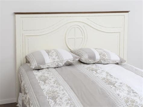 T Te De Lit Ancienne Cm Bois Blanc Vieilli Gustave L X H