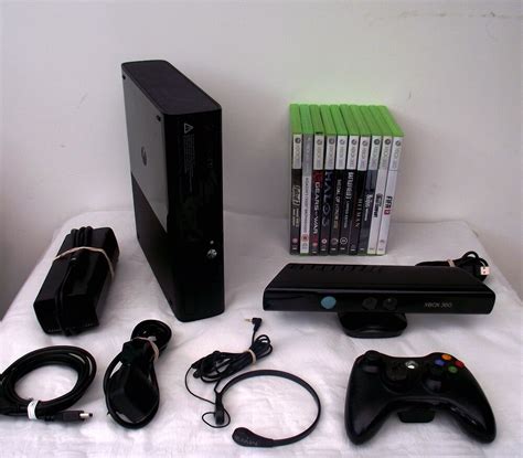 Microsoft Xbox 360 S With Kinect 250 Gb Black Console Pal 11 Top Games 885370236262 Ebay