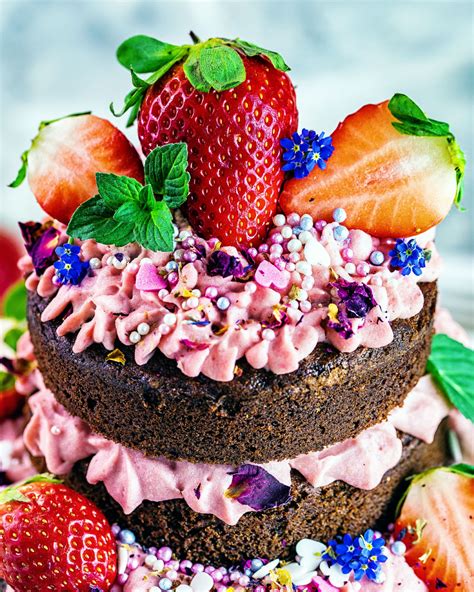 Erdbeer Schokoladen Naked Cake Pünktchens Mama einfache Rezepte Geburtstagstorten