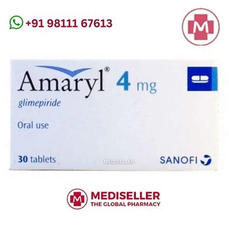 Amaryl 4mg Tablets Glimepiride Prescription Sanofi At Rs 699box In