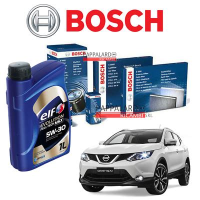 KIT TAGLIANDO FILTRI BOSCH OLIO ELF NISSAN QASHQAI II 1 5 Dci Dal