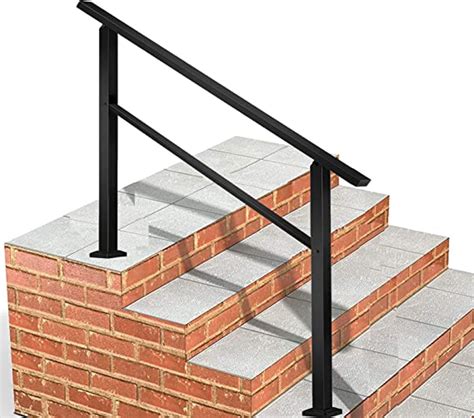 Vevor Outdoor Stair Railing Fits For To Steps Transitional Wrought