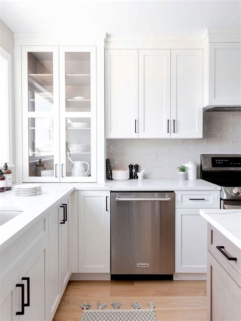 White Cabinets With Black Hardware Strong Contrast White