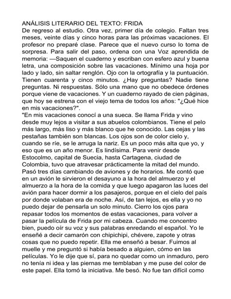 ANÁLISIS LITERARIO DEL TEXTO