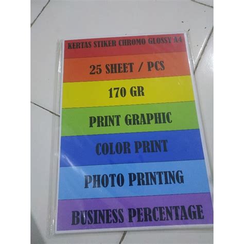 Jual Kertas Stiker Chromo Glossy A4 170gr 25 Lembar Shopee Indonesia