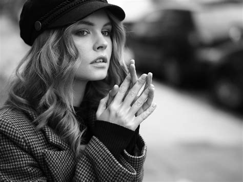 Download Depth Of Field Russian Monochrome Cap Model Woman Anastasiya