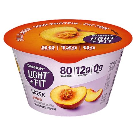 Dannon Light Fit Peach Greek Nonfat Yogurt 5 3 Ounce Yogurt Cup Fairway