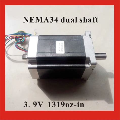 KL34H260 60 4B 1 PCS NEMA 34 Dual SHAFT STEPPER MOTOR 465 OZ IN