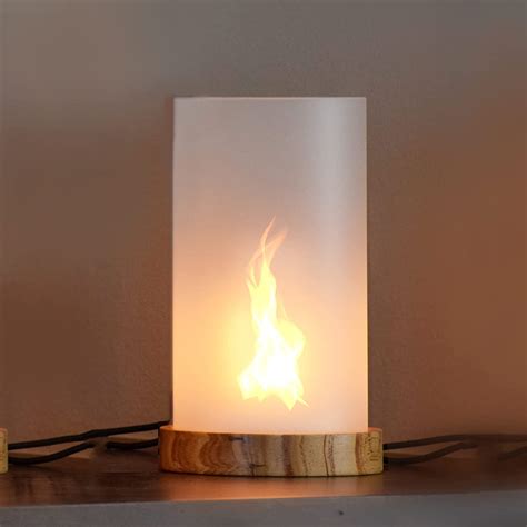 Led Flame Effect Lamp Torch Table Lamp Led Fire Candle With Wooden