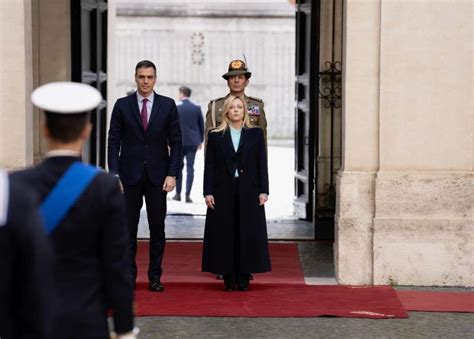 Pedro Sanchez Con Giorgia Meloni A Palazzo Chigi Dago Fotogallery