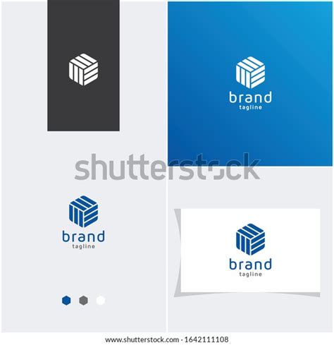 Blue Cube Logo Design Template Education Stock Vector Royalty Free