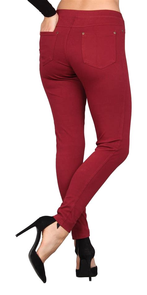 Womens Solid Denim Jeggings —