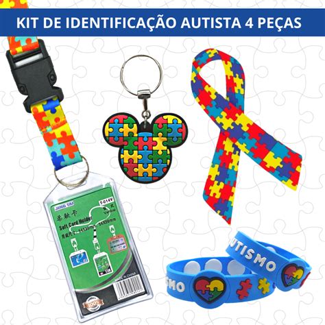 Kit Pe As Identifica O Autismo Azul Cord O Porta Crach