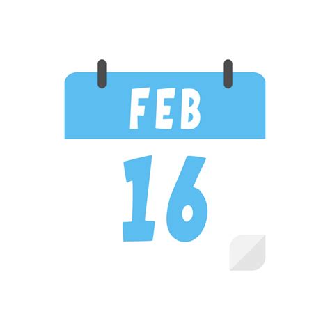 February 16th calendar icon on transparent background 28079731 PNG