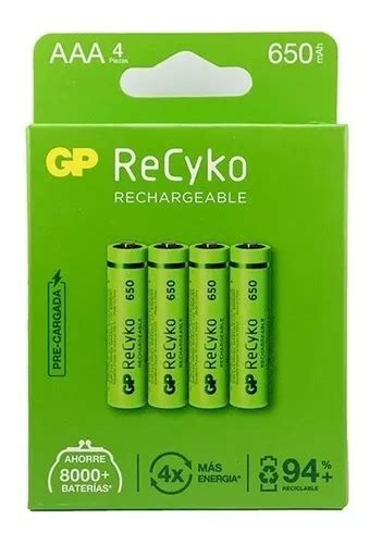 Pilas Recargables Aaa 650 Mah Precargadas Recyko Gp X 4 MercadoLibre