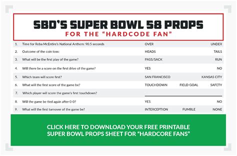 Printable Super Bowl 58 Props Sheet - Download the 2024 PDF & Play at ...