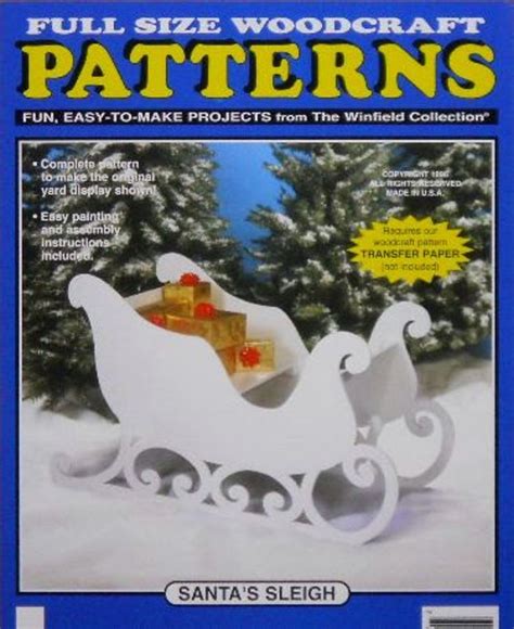 Santas Sleigh Large Size Wood Craft Pattern Santa Sleigh Craft