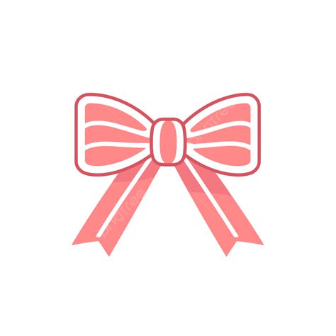 Pink Bow Design In An Outline Style Vector A Lineal Icon Depicting Red