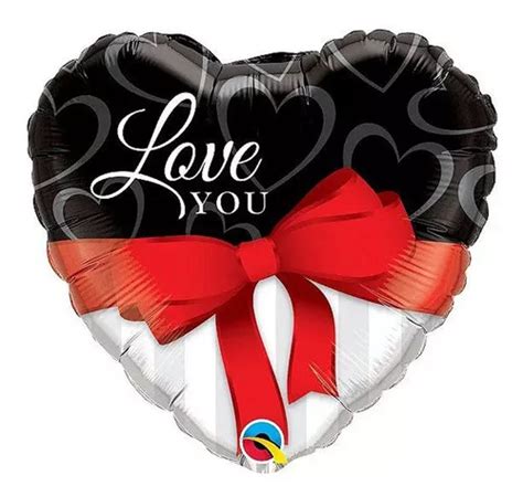 Globo Látex Qualatex Balão De Festa Microfoil 18 45cm Coração I Love You 01 Unidade