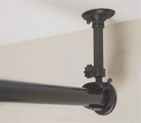 Roomdividersnow 108in 168in Hanging Curtain Rod With Brackets Black