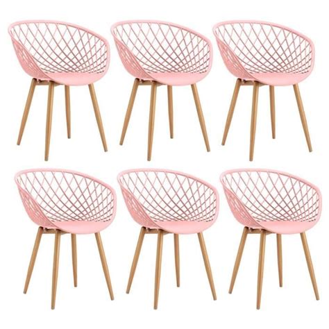 Lot De 6 Chaises Scandinaves Tango 57x63xH81cm ROSE Achat Vente