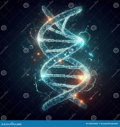 Sparkling Dna Strand In Cosmic Setting Stock Image Image Of