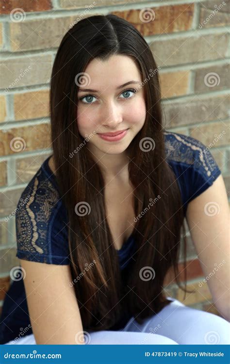 Beautiful Teen Girl With Long Hair Stock Image Image Of Headshot