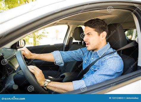 Angry Man Driving A Vehicle Stock Image Image Of Vehicle Driving