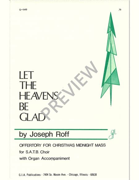 Let The Heavens Be Glad By Joseph Roff 4 Part Sheet Music Sheet Music Plus