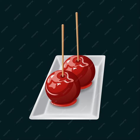 Premium Vector Ringo Ame Japanese Candy Apple Illustration