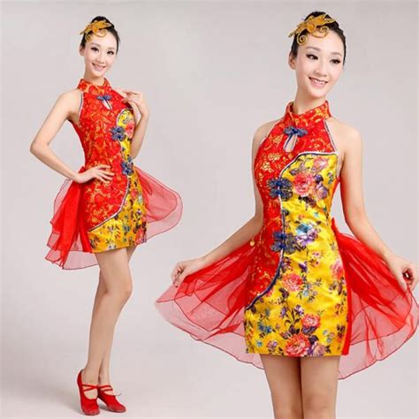 Chinese Traditional Women Chinese Folk Dance Chinese Fairy Dress Red Yellow Royal Blue Clothing