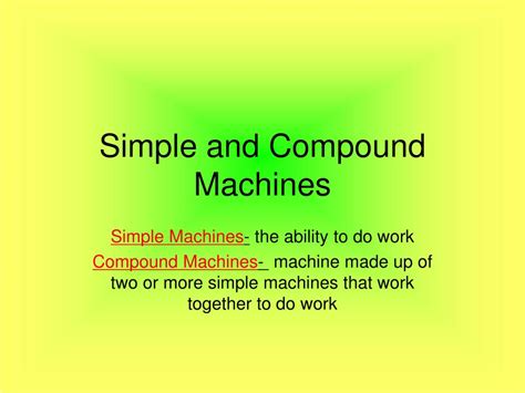 Ppt Simple And Compound Machines Powerpoint Presentation Free