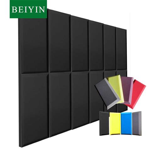 BEIYIN 12 Pcs Long Rectangular Acoustical Insulation Foam 50X25X5CM