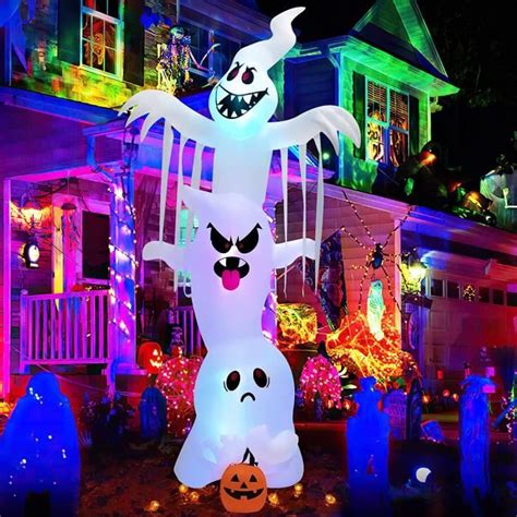 GOPLUS 310 cm Décoration Gonflable d halloween avec 3 Lumières