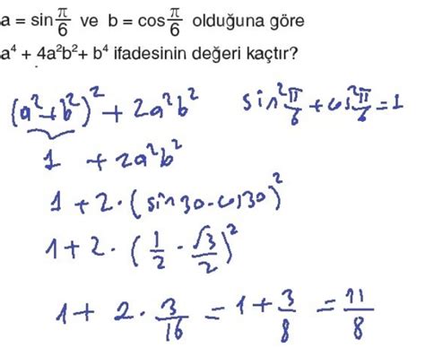 11 Sınıf Trigonometri Çözümlü Sorular Matematik Öğretmenleri