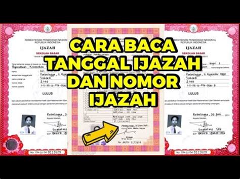 Letak Tanggal Ijazah Dan Nomor Ijazah Sd Smp Sma Melihat Tanggal