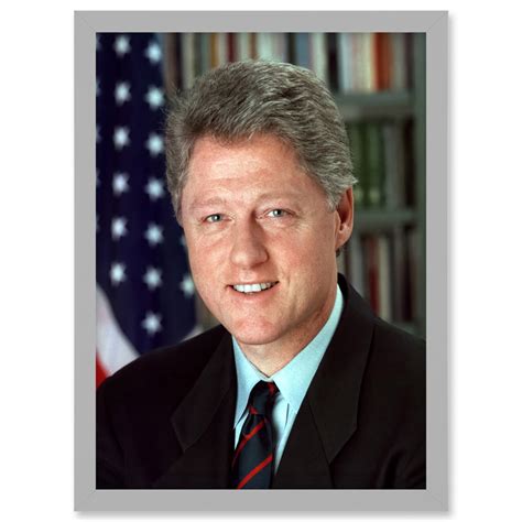 Us President Bill Clinton Portrait Photo Artwork Framed Wall Art Print A4