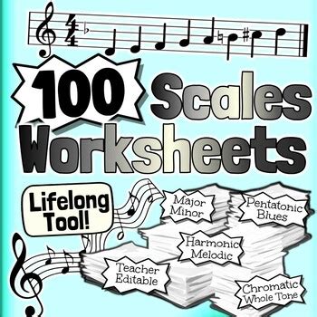 Musical Scales Worksheets | Major Minor Harmonic Melodic Chromatic ...