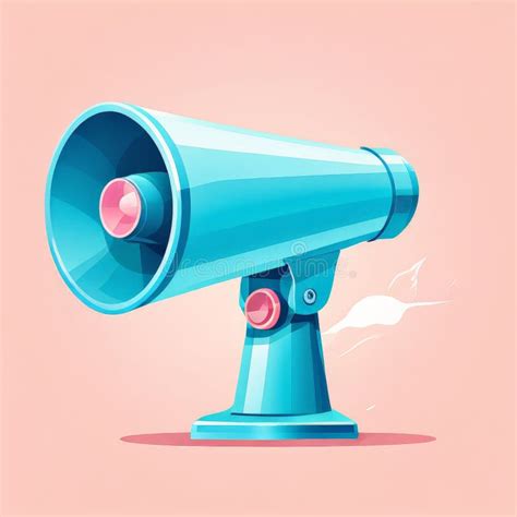 Colored Megaphone Speaker View From Different Angle Stock Illustration