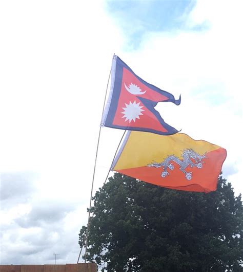 The flags of Nepal and Bhutan. : r/vexillology